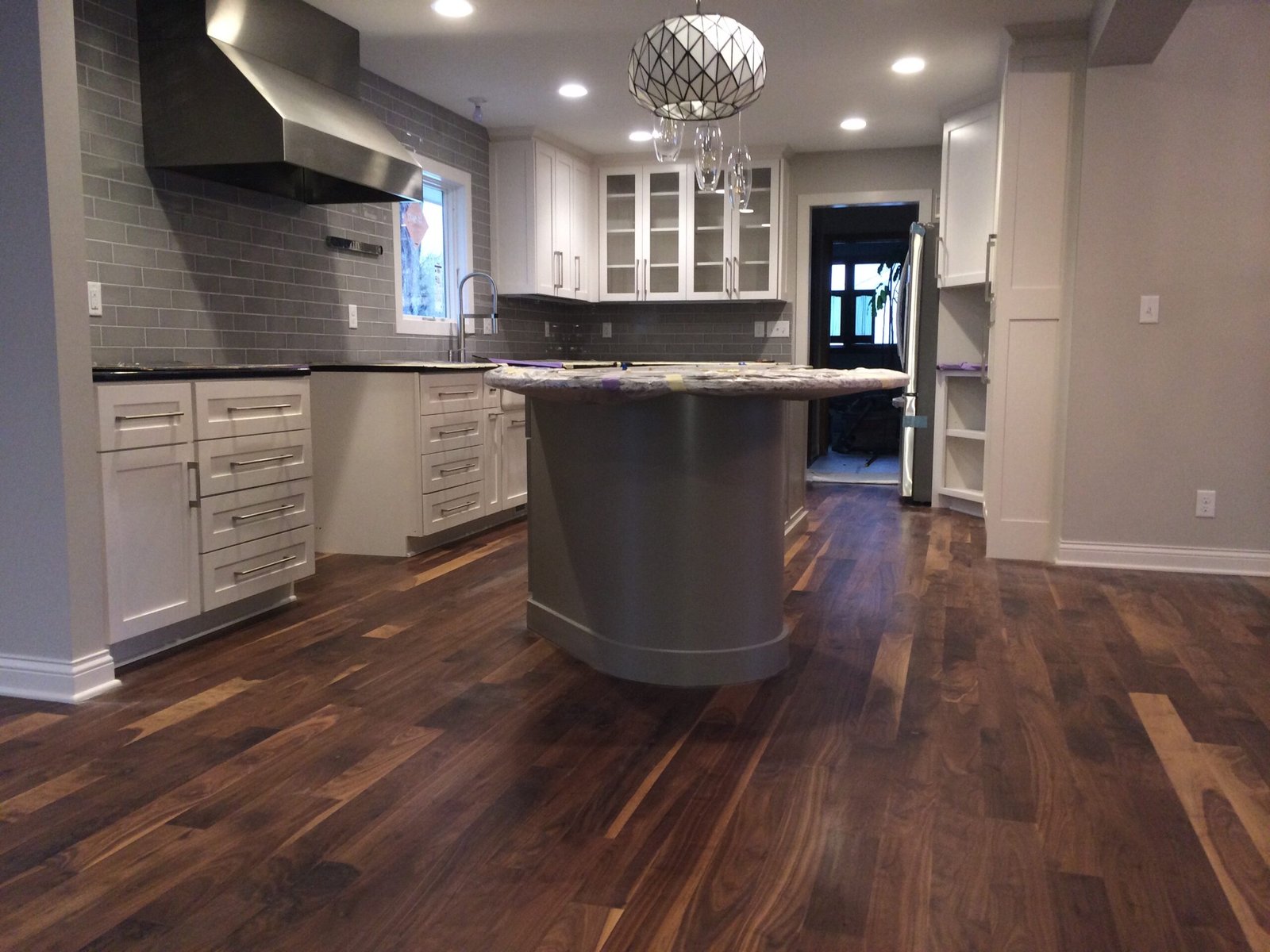 Detailed wood flooring installation