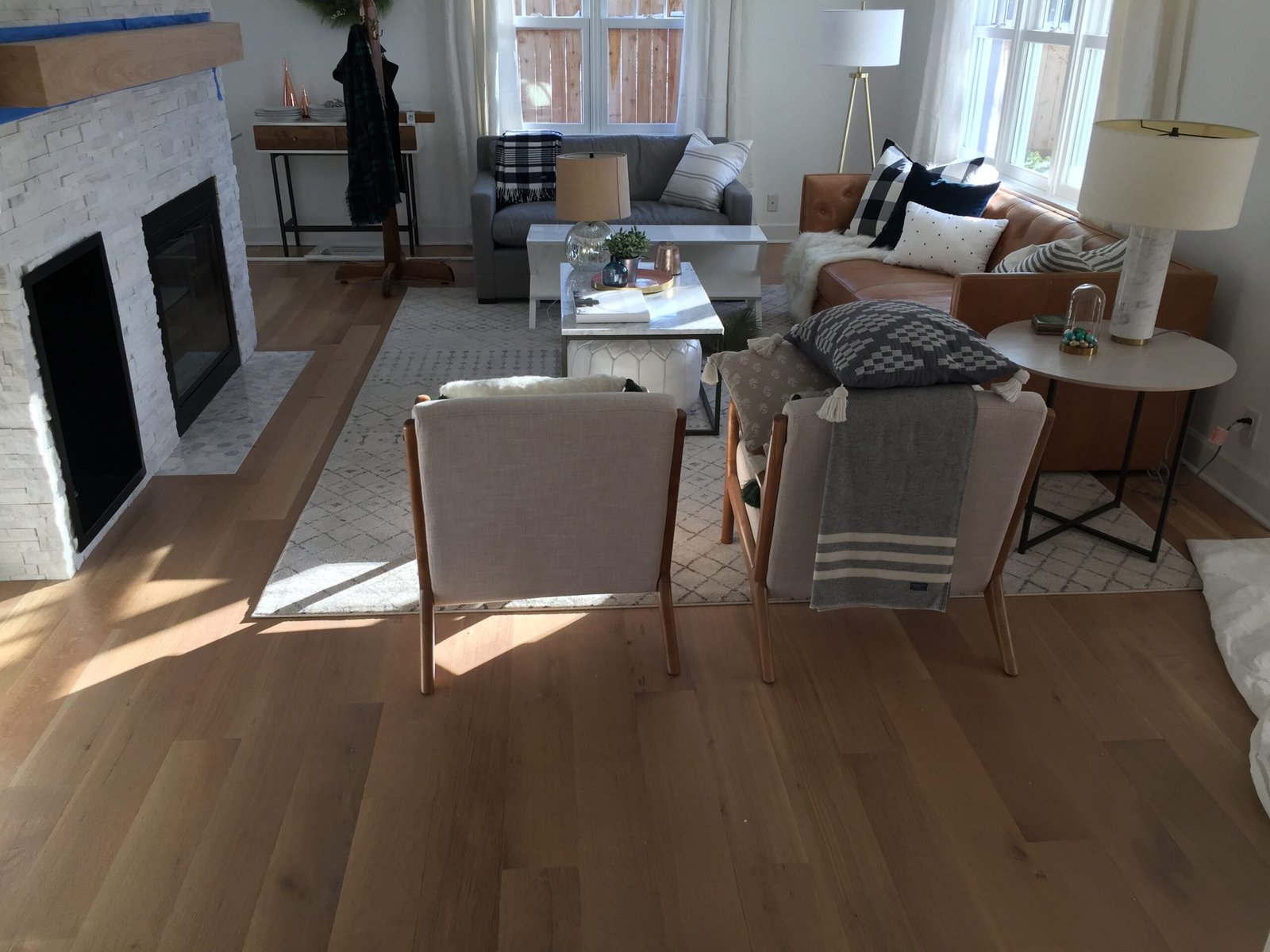 Natural wood grain and finish